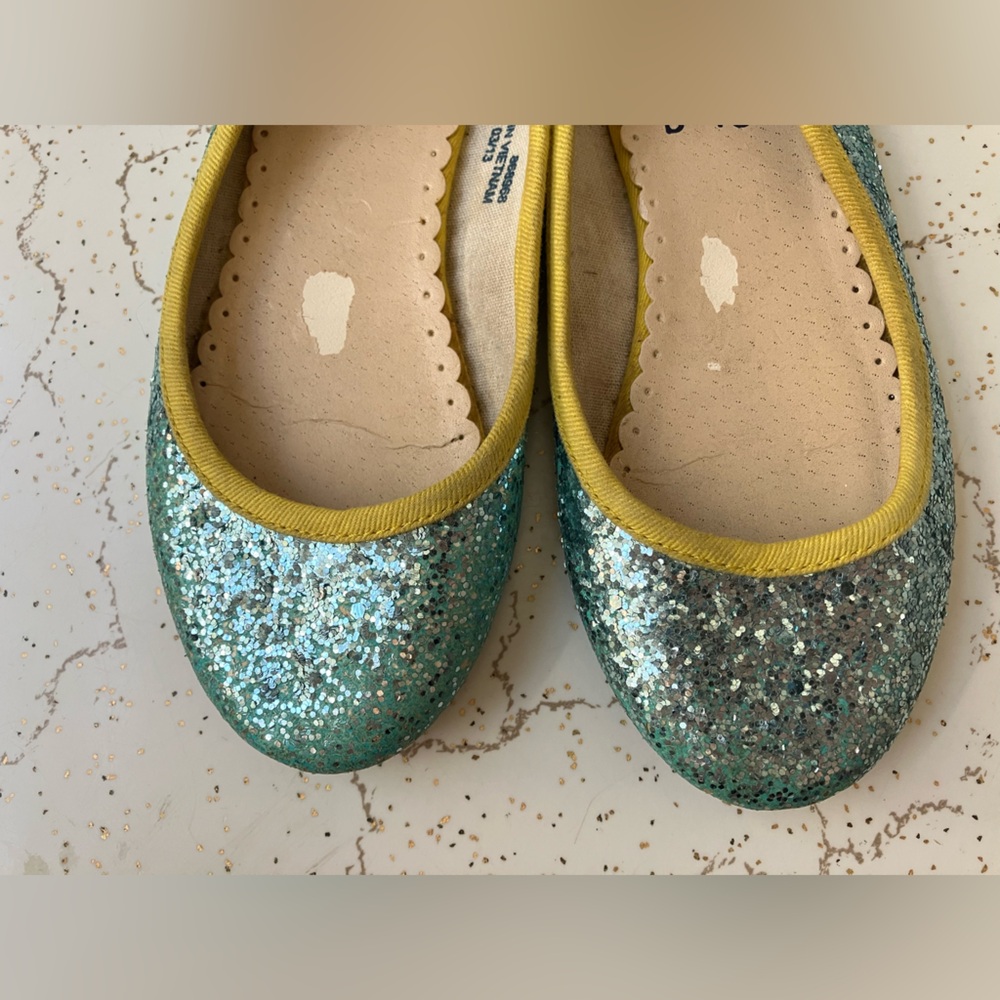 Mini Boden Sparkly Glitter Ballet Flats - Size 29 EU, Little Kids' 11.5 US -AQUA - Picture 4 of 15